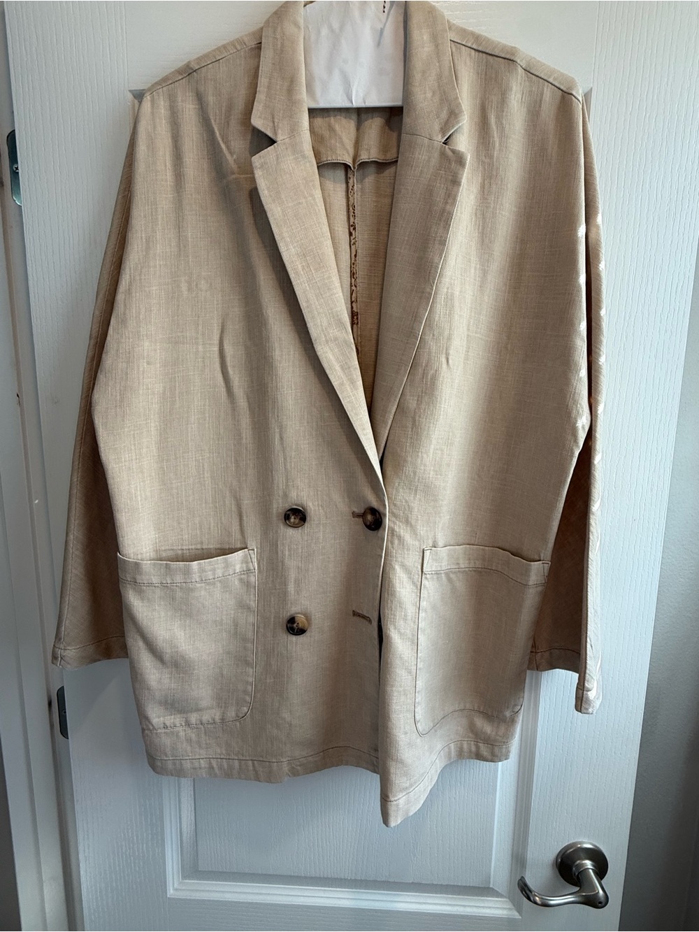 Anthropologie - Pilcro Beige Women's Lightweight Oversized Jacket - Picture 4 of 9